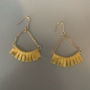 Yellow Felt Dangling Earrings